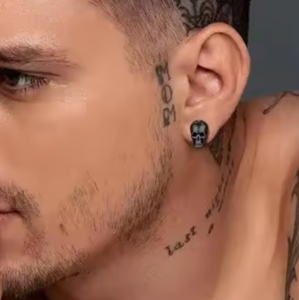 Unisex Gothic Skull Post Earrings